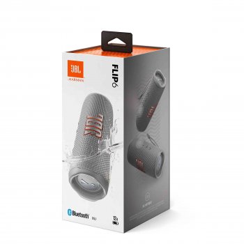 Bluetooth-Lautsprecher JBL Flip 6 bedruckt  grau